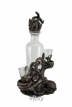 Octopus Spirit Decanter Set Home decor wine accessory Statue Figurine Shot Glass