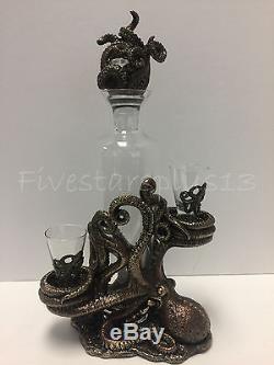 Octopus Spirit Decanter Set Home decor wine accessory Statue Figurine shot glass