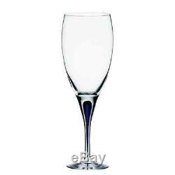 Orrefors Intermezzo Blue White Wine Glass Set of 4
