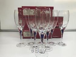 Orrefors Intermezzo Stemware Blue 2574/16 White Wine Set Of 8