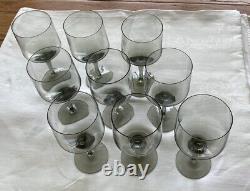 Orrefors Rhapsody Smoke Claret Wine Glass Set of 9