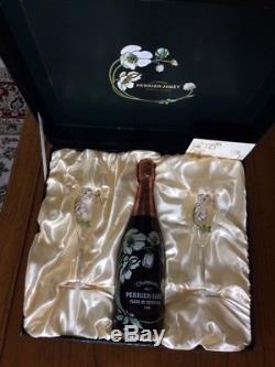 Perrier Jouet Champagne Gift Set 2 Glasses Unopened Bottle 1990