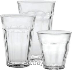 Picardie 18 Piece Clear Tempered Glass Drinkware and Tumbler Cup Set for Wine, T