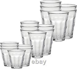 Picardie 18 Piece Clear Tempered Glass Drinkware and Tumbler Cup Set for Wine, T