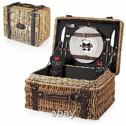 Picnic Time Mickey & Minnie Mouse Champion Picnic Basket + 3pc Cheeseboard Set