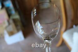 Platinum Rimmed Mid Century Modern Crystal Stemware Wine Juice Goblets Set Of 12