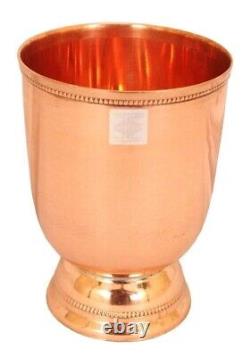 Pure Copper Handmade Set of 6 Wine Glasses For Hotel Restaurant 475 ML Each