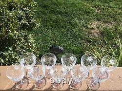 RARE ORREFORS Wine Glasses Cut Pattern #84 Set of 10 Cut Glass