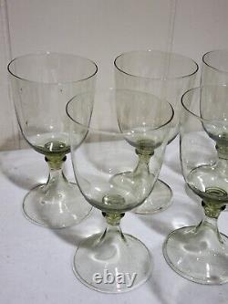 RARE SET OF 11- 2001 Juliska Signed Green Wine Glasses 5 3/8