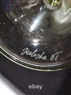 RARE SET OF 11- 2001 Juliska Signed Green Wine Glasses 5 3/8