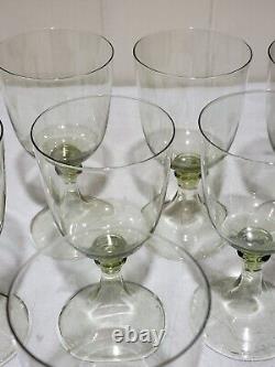 RARE SET OF 8- 2001 Juliska Signed Green Wine Glasses 5 3/8