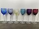 RARE Set 6 Webb Corbett Prince Regent Multi Color Crystal Wine Hocks MINT