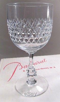 RARE Set of 6 Vintage French BACCARAT Crystal LUCULLUS VERRES Wine Stems IOB