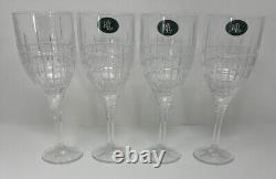 Ralph Lauren Cocktail Party Set Of 4 Crystal Glasses Wine Water Goblet NWOB