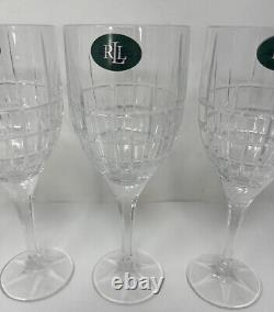 Ralph Lauren Cocktail Party Set Of 4 Crystal Glasses Wine Water Goblet NWOB