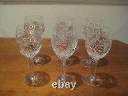 Ralph Lauren Glen Plaid Crystal Wine Glass/water Goblet Set Of Six Local Pickup