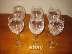Ralph Lauren Glen Plaid Crystal Wine Glass/water Goblet Set Of Six Local Pickup