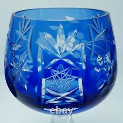 Rare Ajka Marsala Crystal Decanter Wine Glasses Set Cobalt Blue Bohemian Czech