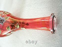 Rare Antique Bohemian MOSER Cranberry Crystal Set 7 x Wine Goblets & Decanter