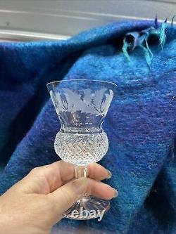 Rare Edinburgh Crystal Thistle 5 1/8 Wine Glass Set of 9