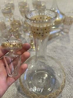 Rare & FINE 18 Pc, Antique Lobmeyr Hand Blown Persian Pattern Wine/Whiskey Set
