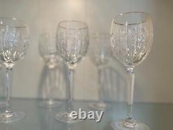 Rare Find Set of 12 Waterford Greenville Gold Trim Wine Glasses 8