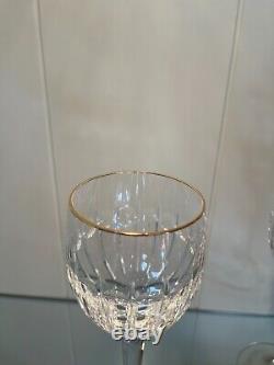 Rare Find Set of 12 Waterford Greenville Gold Trim Wine Glasses 8