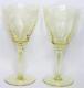 Rare Pair Set 2 Tiffin Glass Franciscan Rosalind Etch Mandarin Water Wine Goblet