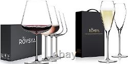 Red Wine Glasses Set of 4 28Oz Large Wine Glasses Hand Blown Crystal-Clearer, L