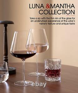 Red Wine Glasses Set of 4-28Oz Large Wine Glasses Hand Blown Crystal-Clearer, Lig