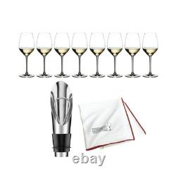 Riedel Extreme Riesling Wine Glass Set of 8 Clear with Polishing Cloth Bundle