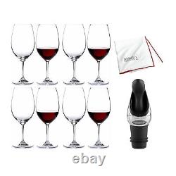 Riedel Ouverture Red Wine Glass Set of 8 with Wine Pourer and Polishing Cloth