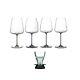 Riedel Winewings Tasting Wine Glass Set 4 Pack with Professional Wine Aerator