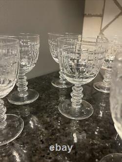 Rock Sharpe 1003-5 Glass 5 7/8 Water Wine Goblet Glasses Grape Etch Set Of 7