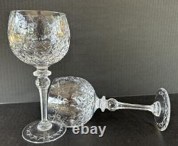 Rogaska Crystal Gallia Balloon Wine Glasses 8 1/2 Set of 2 X-Base