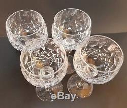 Rogaska Gallia Crystal Hock Red Wine Glasses Balloon Goblets 4pc Set Yugosalvia