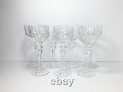 Rogaska QUEEN, Set of 7 Crystal Hock Wine Glasses, 8