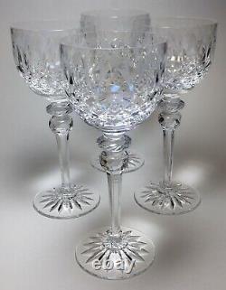 Rogaska Queen Crystal Wine Hocks Set of 4 Wine Glasses Ornate Etch Signed 8