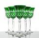 Roman Lead Glass Wine Lens 6er Set (421car) Green Hand Cut Crystal