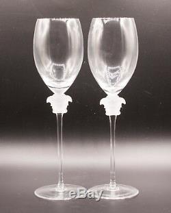 Rosenthal Versace Medusa Lumiere SET of 2 White Wine Glasses