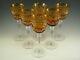Royal BRIERLEY Crystal Amber Coloured Hock Wine Glasses Set of 6