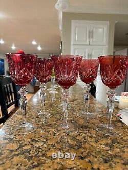 Ruby crystal wine glasses set of 6