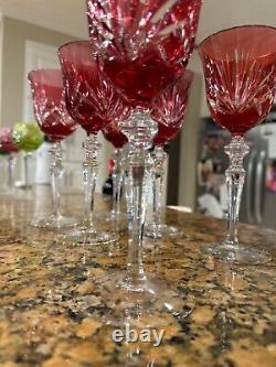 Ruby crystal wine glasses set of 6