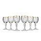 Russian Cut Crystal Crafted Wine Glass Set 8 oz Wine Glass, Gold Rim, Set of 6