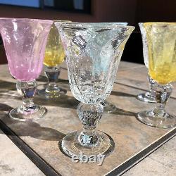 SABA Biot Small Wine / Aperitif /Dessert Wine Glasses Handblown France Set of 7