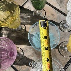 SABA Biot Small Wine / Aperitif /Dessert Wine Glasses Handblown France Set of 7
