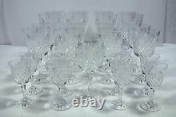 SENECA crystal OLD MASTER pattern 25-piece SET 8 Water 9 Wine 8 Cordial Glasses