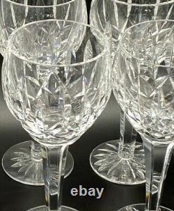 SET 4 Signed WATERFORD Hand Cut Crystal Ballymore 7 White Wine Claret Glasses