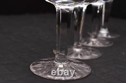 SET 4 Waterford Crystal White Wine Glasses Goblets Stemware SIGNED 5.5 tall