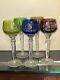 SET 5 BOHEMIAN CRYSTAL CLEAR Ind Wine GOBLETS Multi Colored Germany